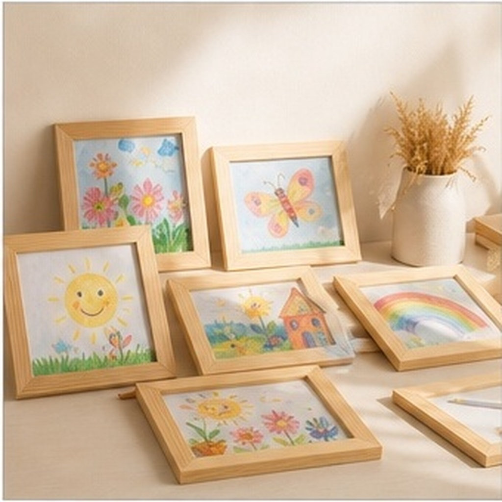 Art And Craft For Nursery - 6개 세트의 단단한 나무 소재 DIY